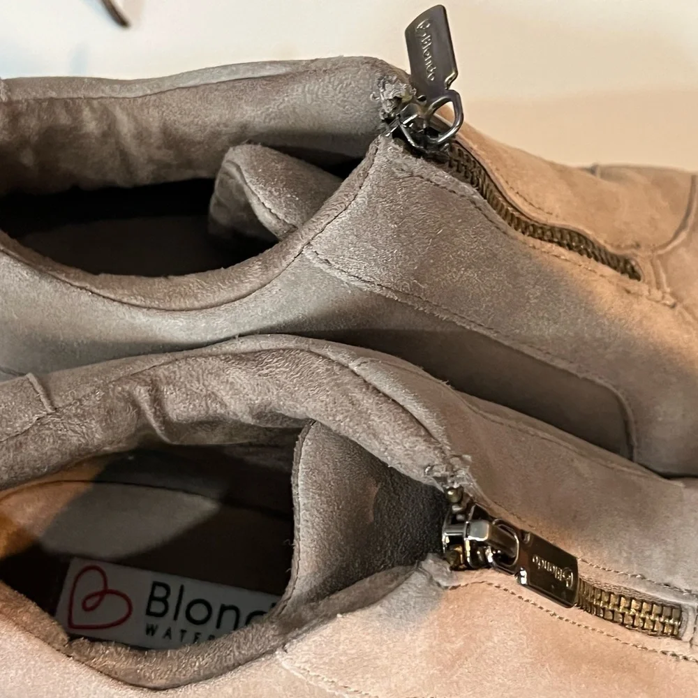 Blondo Tan Winter Waterproof Shoes Women’s Sz 8 Zip up Short Boot Ladie’s Shoe